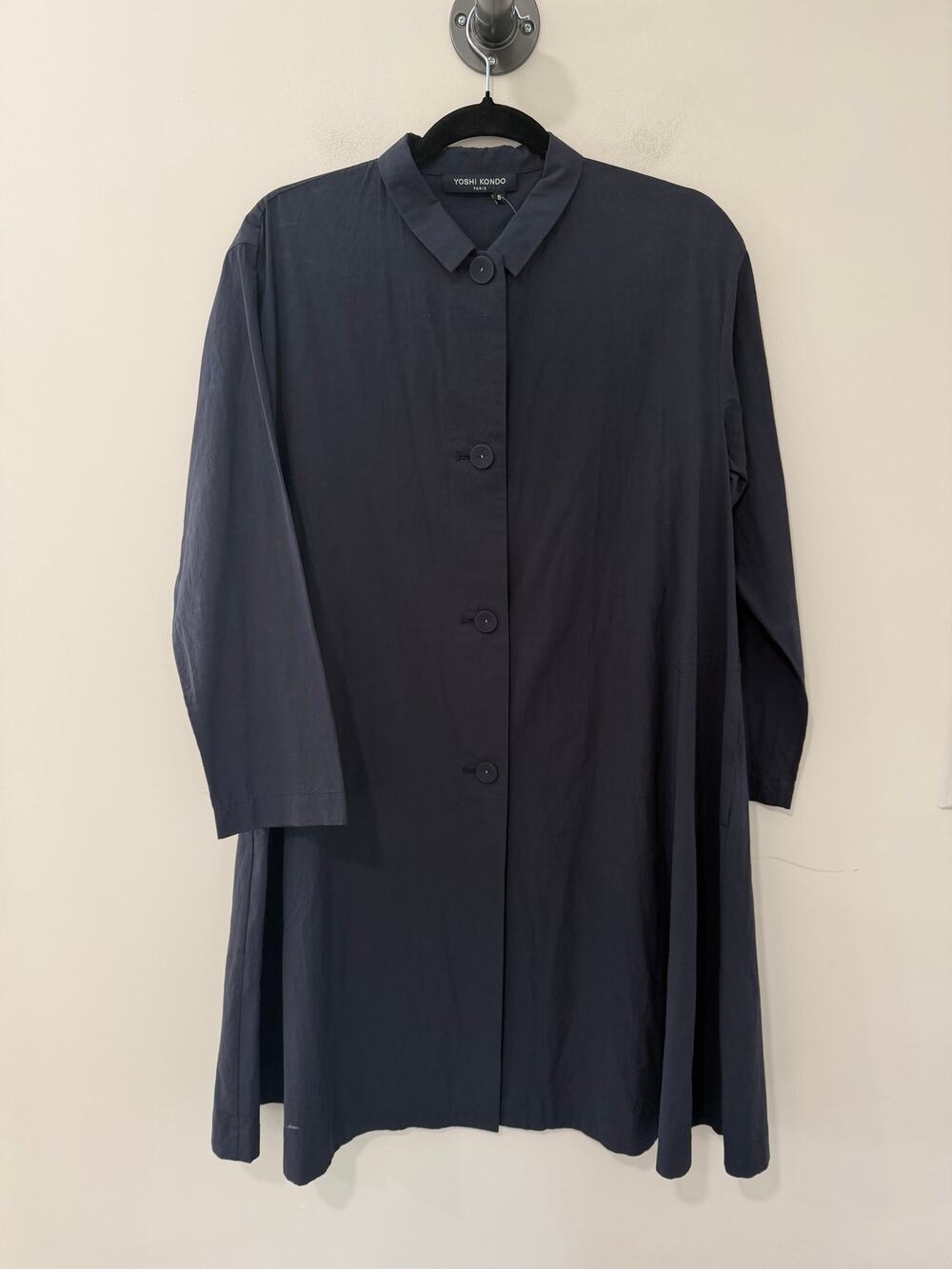 Yoshi Kondo Button Down Dress Cotton Navy Size S